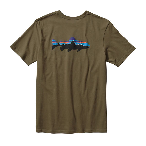 Patagonia M's Fitz Roy Trout Cotton T- Shirt braun